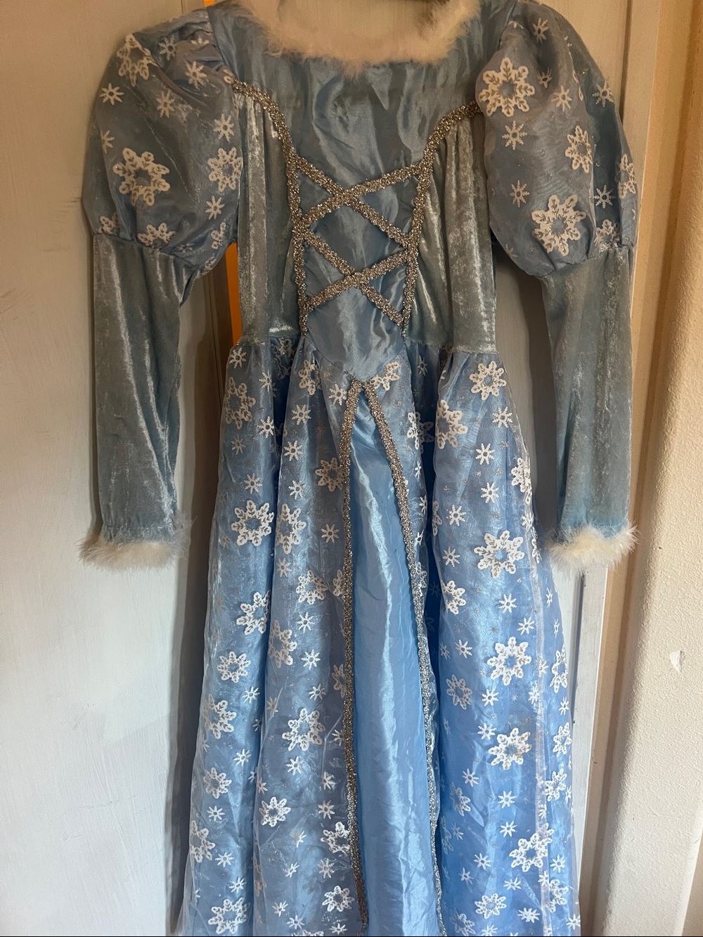 🎃Girls Light Blue Snowflake Princess Dress/ costume